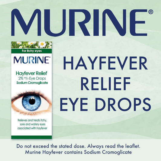 Murine Hayfever Eye Drops, Hayfever Treatment For Itchy And Painful Eyes, Anti-Inflammatory Eye Drops 10Ml (Pack Of 2)
