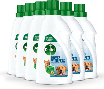 Dettol Homes With Pets Laundry Sanitiser, Fresh Breeze, 750Ml (6 X 750Ml, Total 4.5L), Eliminates Pet Odours, Cleanser & Disinfectant, Liquid Detergent, Kills 99.9 Percent Of Germs,Packaging May Vary
