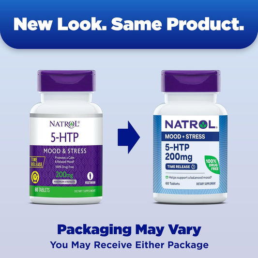 Natrol 5-Htp 200Mg, Dietary Supplement Helps Support A Balanced Mood, 60 Time Release Tablets, 60 Day Supply