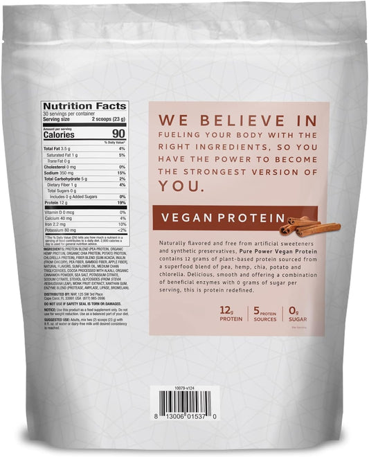 Dr. Mercola Vegan Protein, Sweet Cinnamon, 24.3 Ounces (1 Lb. 8.3 Ounc