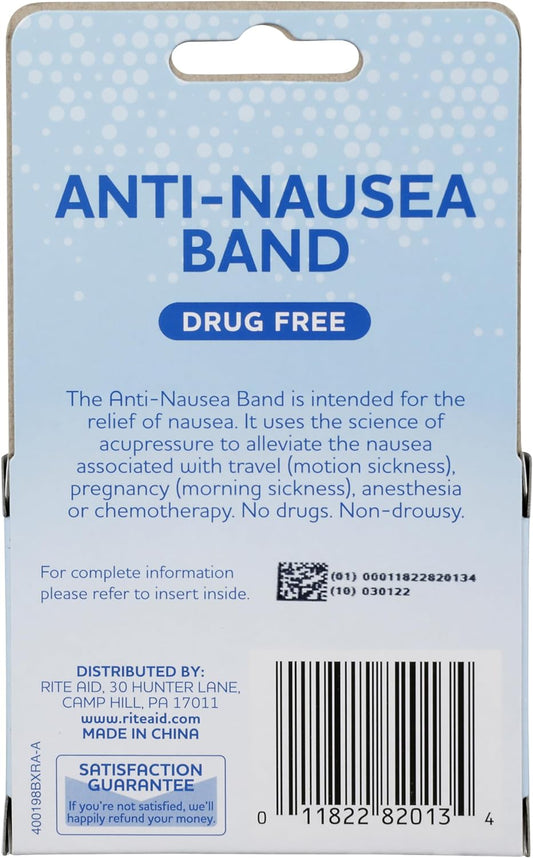 Rite Aid Anti-Nausea Band – Motion Sickness Relief Wristbands For Car, Sea, Air & Morning Sickness – 1 Pair Travel Bands