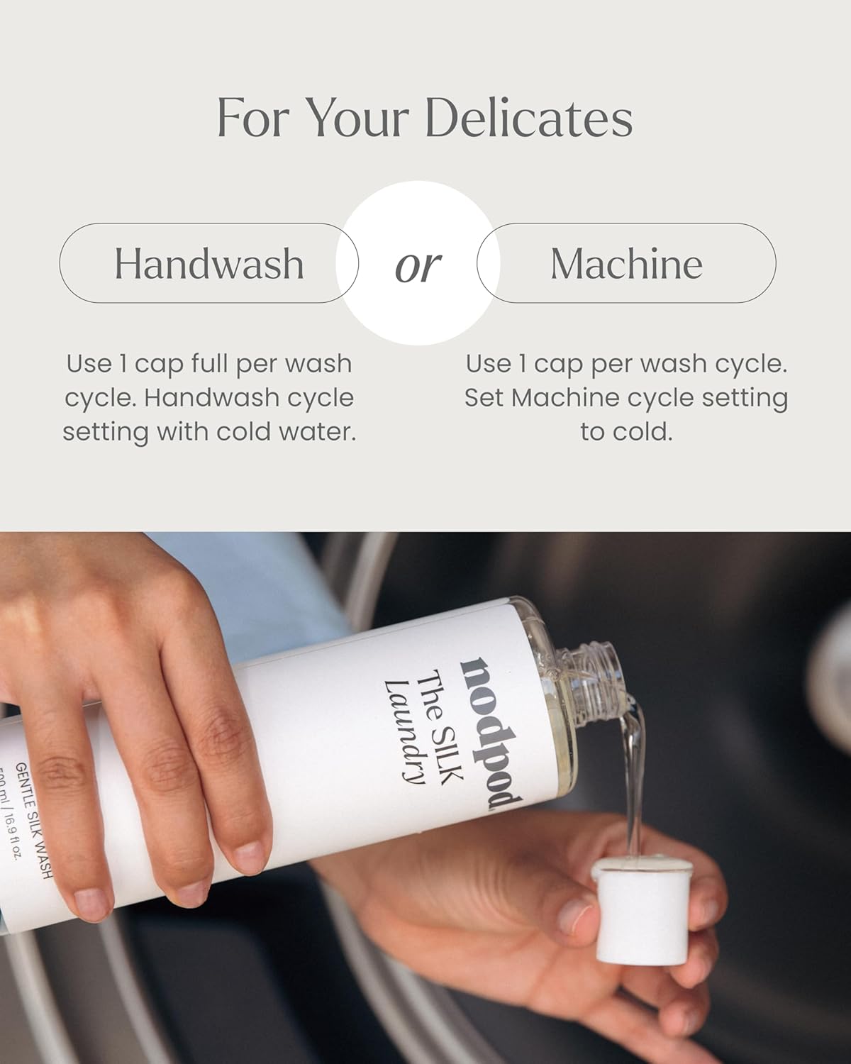 Nodpod Silk Wash - Gentle Silk Detergent For Your Delicates - Hypoallergenic, Formulated Ph-Balanced Liquid Soap, Free From Harsh Chemicals, Fragrance-Free, 500Ml / 16.9 Fl Oz : Health & Household