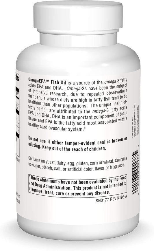 Source Naturals OmegaEPA Fish Oil - Marine Lipids with EPA & DHA Supports Cardiovascular & Brain Health - 200 Softgels