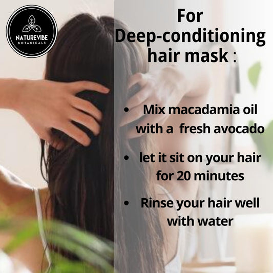 Naturevibe Botanicals Macadamia Nut Oil 32 Ounces Cold Pressed | 100% Pure & Natural | Great for Hair & Skin | Body Oil (946 ml)