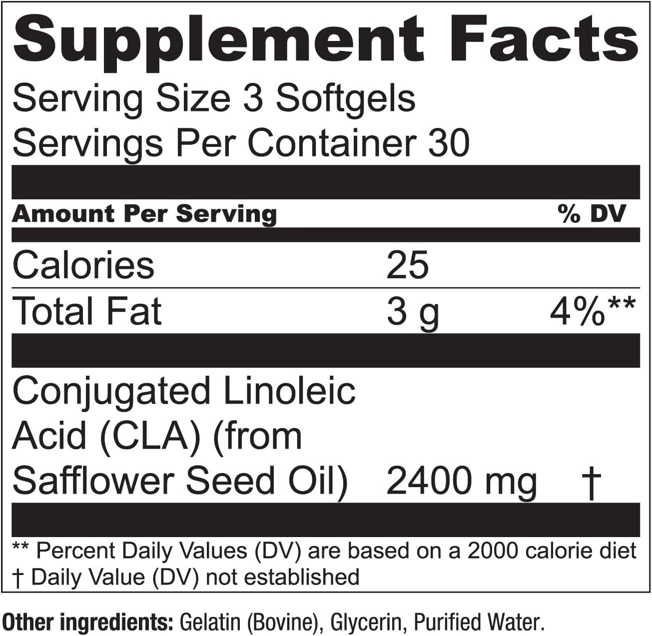 Cla From Safflower Oil - 2400 Mg Conjugated Linoleic Acid | Essential Elements - 90 Softgels : Health & Household
