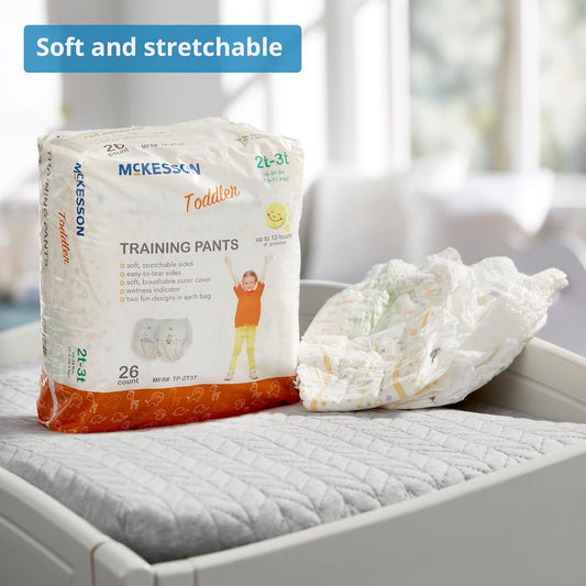 McKesson Toddler Training Pants, Disposable, 2T to 3T, 16 lbs to 34 lbs, 26 Count, 1 Pack