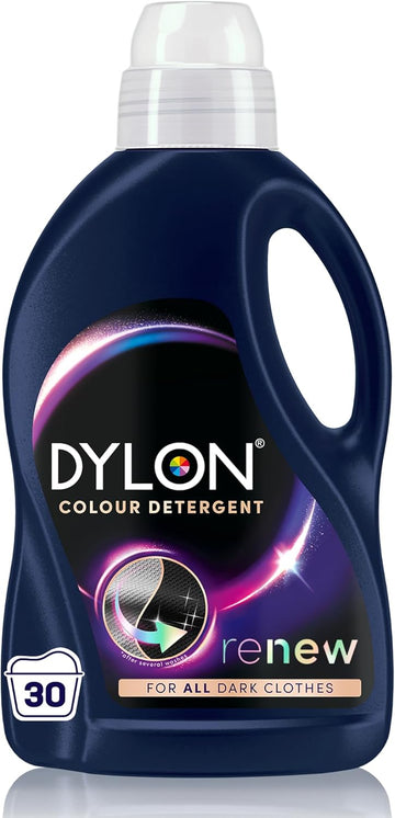 Dylon Black & Dark Detergent (30 Wash Loads), Liquid Laundry Detergent For All Black & Dark Clothes, Renewing In Every Wash With Optimal Results In 10 Washes