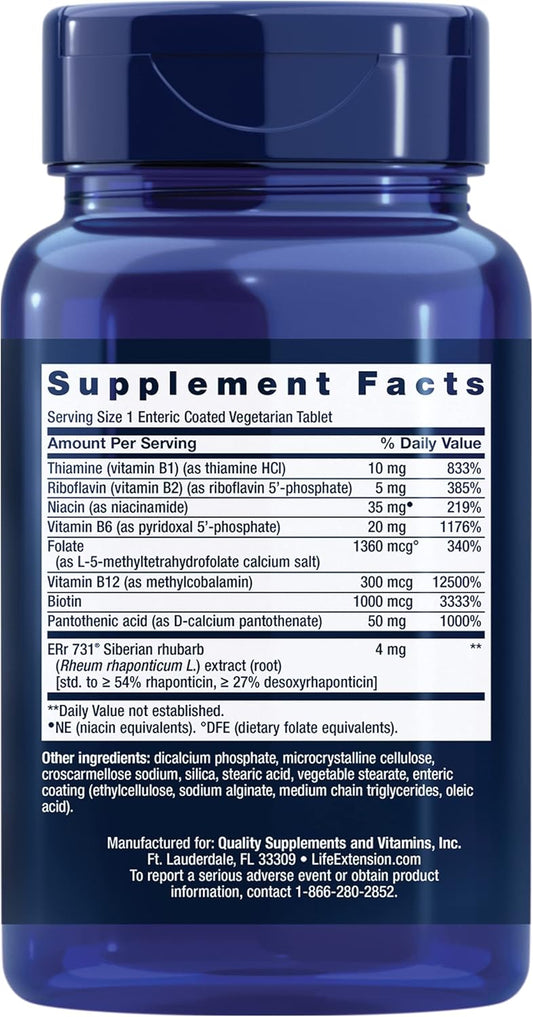 Life Extension Youthful Woman 40+ with B-Complex - Vitamin B Supplement for Women - Thiamine, Riboavin, Niacin, Vitamin B6, Vitamin B12, Siberian Rhubarb + more - Gluten Free, Vegetarian - 30 Tablet