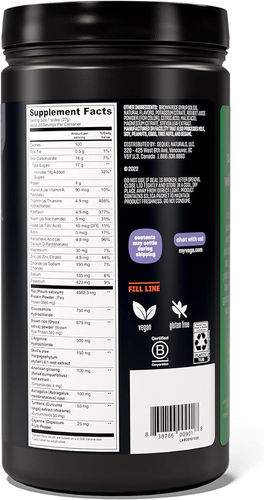 Vega Sport Recovery, Apple Berry - Post Workout Recovery Drink For Wom