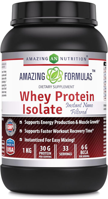 Amazing Formulas Whey Protein Isolate Powder 2 S 27G Protein Per Serving - Clean & Pure Unavored 90% Isolate For Men & Women | Build Muscle Mass & Burn Fat Fast