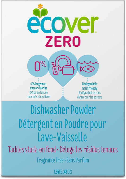 Ecover Zero Dishwasher Soap Powder, 48 Ounce (Pack 8)