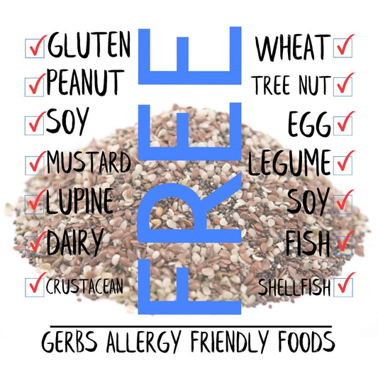 GERBS Super 3 Seed Snack Mix 2 LBS. Premium Grade | Top 14 Food Allergy Free | Resealable Bulk Bag | Made in USA | Raw Flax, Chia, Hemp Seed Trail Mix | Gluten Peanut Tree Nut Free