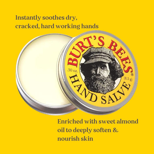Burt'S Bees Hand Salve, Hand Moisturiser For Very Dry Hands, Beeswax, 100% Natural Origin, 85G