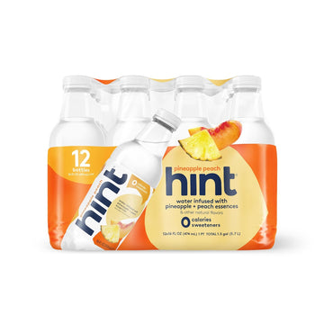 Hint Flavored Bottled Water, Pineapple Peach - Purified Water Beverages With Zero Calories, Natural Flavors, And Sugar Free - 16 Fl Oz (Pack Of 12)