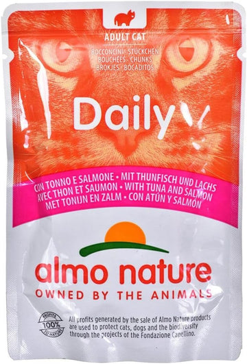 Almo Nature Daily Cat Food With Tuna And Salmon, 70 G, Pack Of 3055378