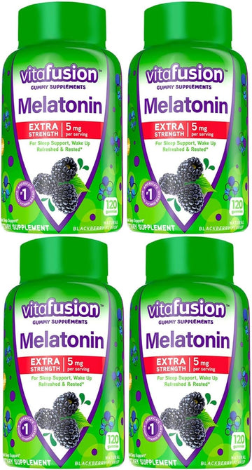 Vitafusion Extra Strength Melatonin 5Mg, 120 Gummies (Pack Of 4)