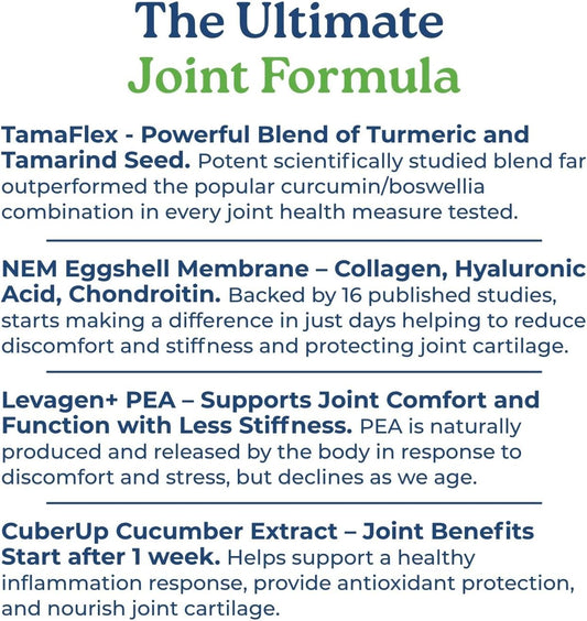 Naturecity True-Joint Flx Joint Supplement Formula (120 Capsules) | Tamaflex, Nem Eggshell Membrane, Levagen+ Pea & Cuberup | Supports Joint Comfort, Flexibility, Mobility, Function & Cartilage Health