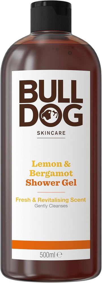 Bulldog Skincare Lemon & Bergamot Shower Gel For Men, Natural, Refreshing Men'S Shower Gel, 500 Ml