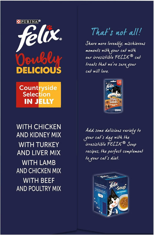 Felix As Good As It Looks Doubly Delicious 7+ Senior Wet Cat Food Meat In Jelly 12 X 100G Pouches105758141