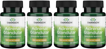 Swanson Adrenal Glandular 350 Milligrams 60 Capsules (4 Pack)