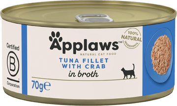 Applaws 100% Natural Wet Cat Food, Tuna With Crab, 70G (Pack Of 24)9104753