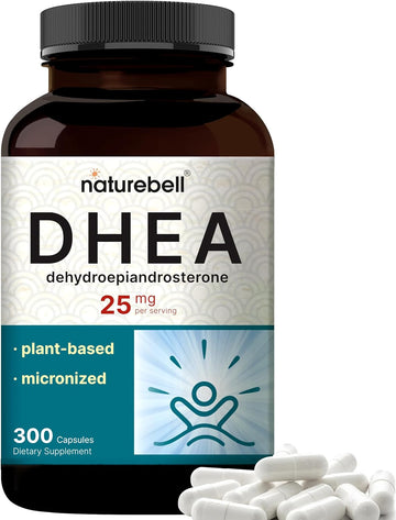 Naturebell Dhea 25Mg, 300 Capsules | Micronized Grade For Better Absorption – Plant-Based Dhea Source – Supports Energy Levels & Healthy Aging For Men And Women – Non-Gmo