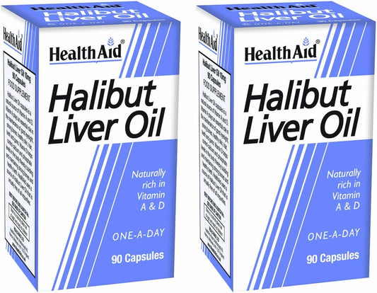 Healthaid Halibut Liver Oil Pack Of 2 X 90 Capsules (180 Capsules)