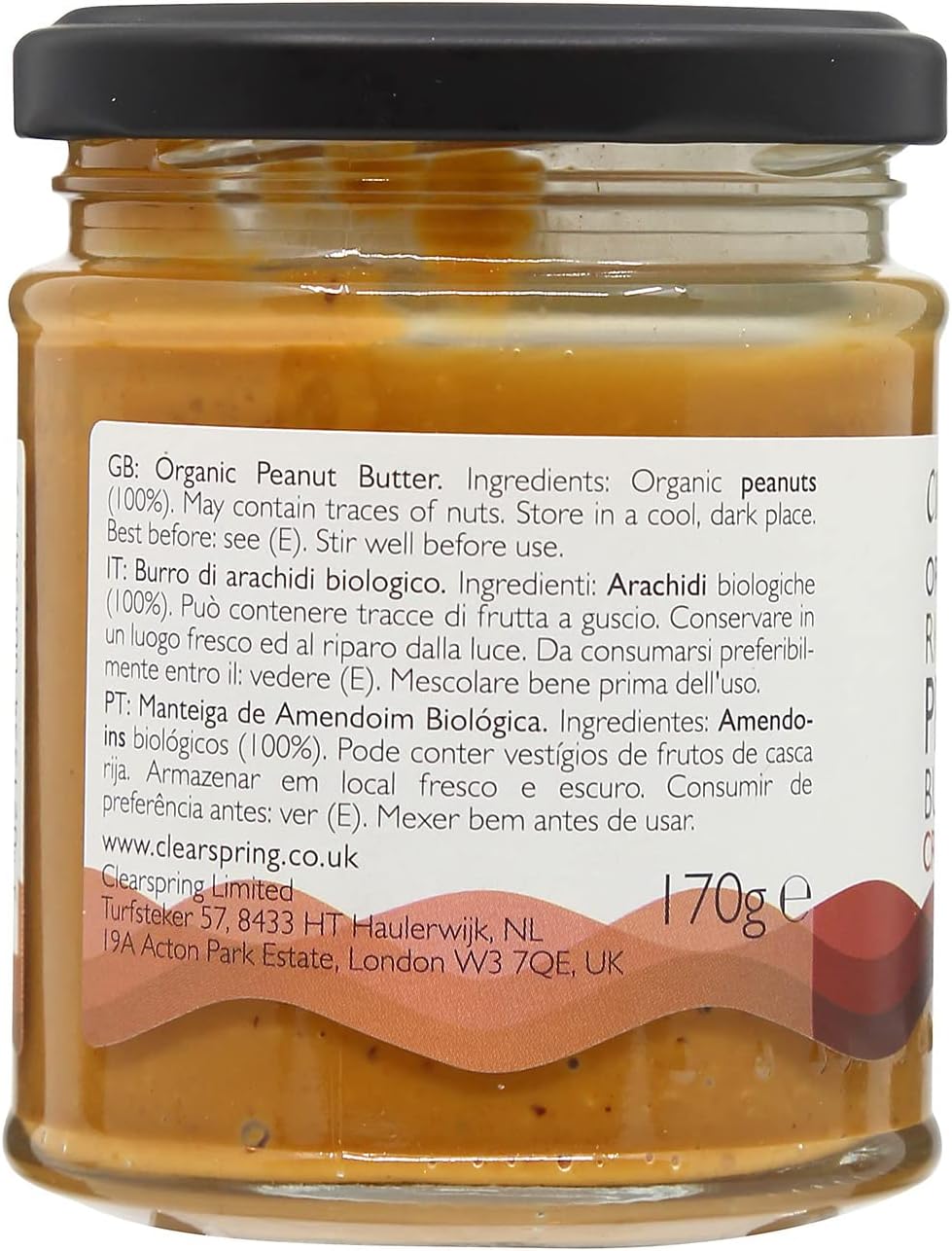 Clearspring Organic Rich Roast Peanut Butter - Crunchy - 170g : Amazon.co.uk: Grocery