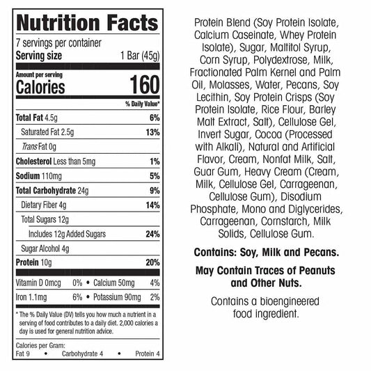 Wonderslim Protein Snack Bar, Caramel Butter Pecan, 4G Fiber, Gluten Free (7Ct)