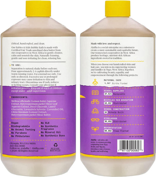 Alaffia Babies & Kids Bubble Bath, Eucalyptus Mint, Pump Included – Gentle Cleanser With Raw Shea Butter And Lemon Balm, 32 Fl Oz