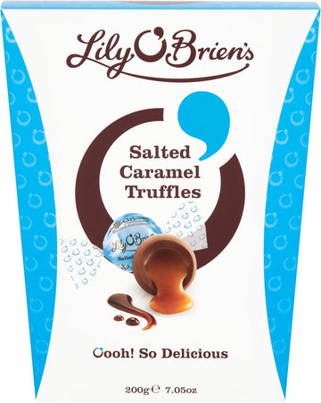 Lily O'Brien'S Salted Caramel Chocolate Truffles 200G - Thick Milk Chocolate Shell That Gives Way To A Luxuriously Smooth, Flavourful Centre - Share, Gift Or A Treat. Birthday, Thank You, Christmas