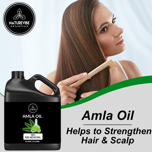 Naturevibe Botanicals Amla Oil 32 Ounces | 100% Pure And Natural | Great For Skin Care And Hair Care