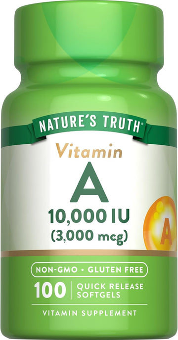 Nature'S Truth Vitamin A 10000 Iu Softgels | 100 Count | Non-Gmo & Gluten Free Supplement