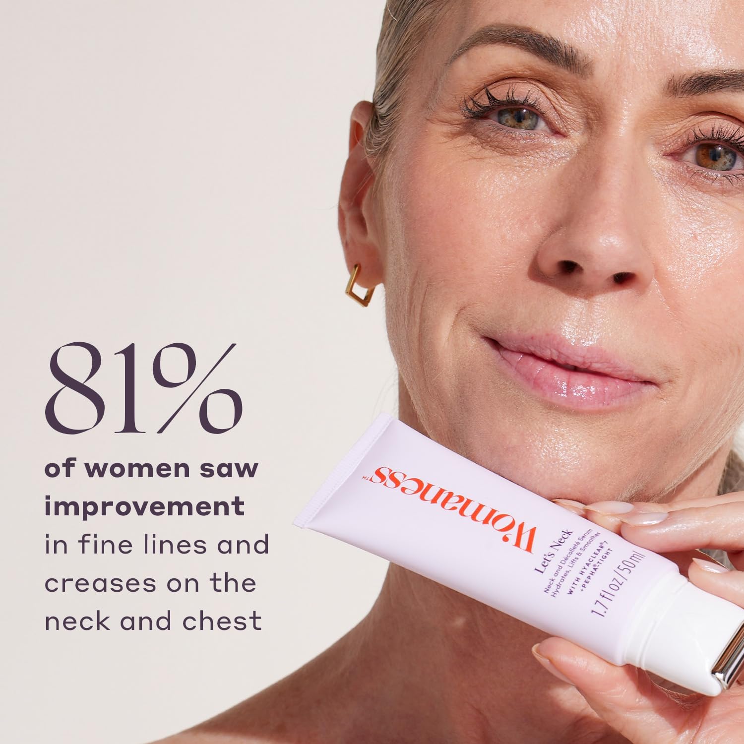 Womaness Let'S Neck Firming Serum - Hydrates, Lifts, And Smoothes With Cooling & Massaging Roller Applicator - Cream For Women To Smooth Wrinkles & Tightening Sagging Skin - 50Ml Roller : Beauty & Personal Care