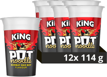Pot Noodle Bombay Bad Boy King Pot Vegetarian Quick To Make Noodles 12X 114 G