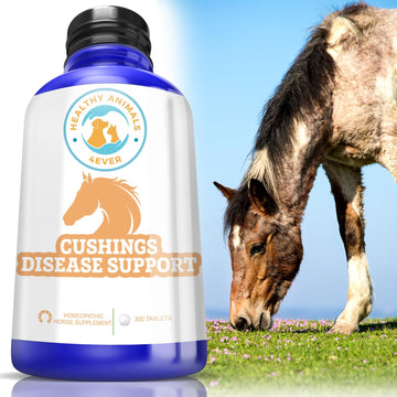 Healthy Animals 4Ever All-Natural Equine Digestive Supplement For Cushing’S Disease - Helps Prevent Further Horse Health Issues - Supplements For Horses - Homeopathic & Highly Effective - 300 Tablets