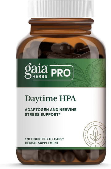 Gaia PRO Daytime HPA - Adaptogen & Nervine Supplement for Stress - Ashwagandha, Organic Holy Basil, Oats, Rhodiola & Schisandra - 120 Vegan Liquid Phyto-Capsules (60 Servings)