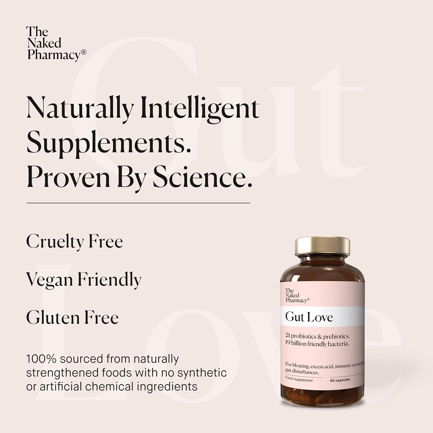 The Naked Pharmacy | Gut Love | Natural Probiotic & Prebiotic for Gut Health | High Strength | Digestive Supplements | Vegan | 30 Capsules : Amazon.co.uk: Health & Personal Care