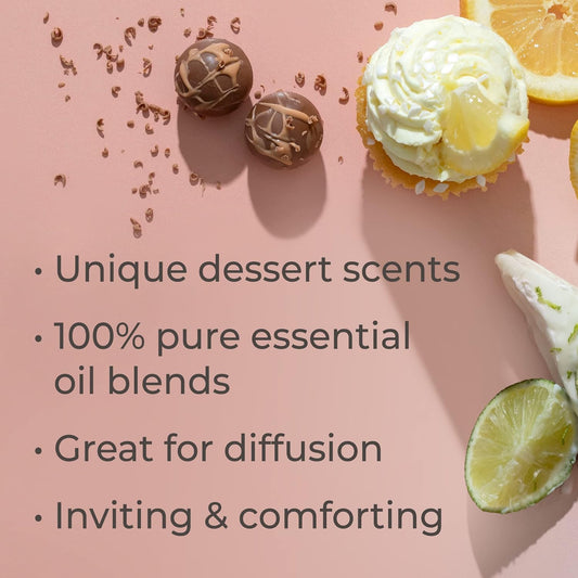 Plant Therapy Dessert Scents Home Set Of 3 Essential Oil Blends Including Natural Scents To Scent Your Home With Chocolate Truffle, Key Lime Pie & Lemon Cupcake 10 Ml (1/3 Oz) Each