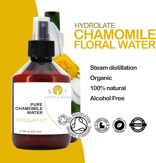 B.O.T Cosmetic & Wellness - Bio Organic Roman Chamomile Water | Facial Toner For Sensitive Skin, Baby | Hair Health | Dark Circles, Puffy Eyelids | 500 Ml