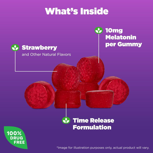 Natrol Time Release Melatonin 3 Mg, Dietary Supplement For Restful Sleep, Sleep Gummies For Adults, 45 Strawberry-Flavored Melatonin Gummies, 45 Day Supply