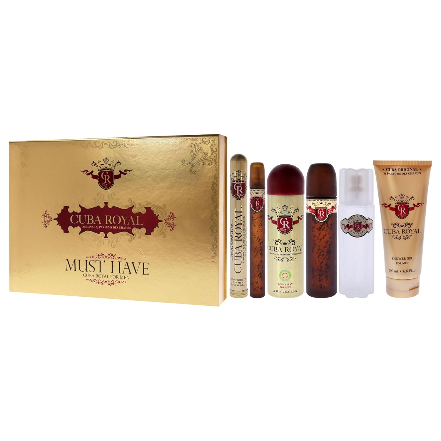 Cuba Royal For Men Gift Set (Eau De Toilette Spray 3.4 Ounce, Eau De Toilette Spray 1.17 Ounce, Shower Gel, After Shave, Body Spray) : Fragrance Sets : Beauty & Personal Care