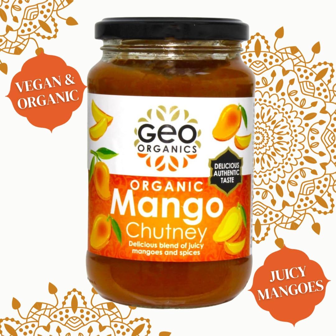 Geo Organics Mango Chutney 370g (Pack of 1) Vegan-Friendly | Gluten-Free | Organic Chutney | Sweet Mango Chutney | Suitable For Vegetarians | Family Favourite | Delicious Authentic Taste : Amazon.co.uk: Grocery