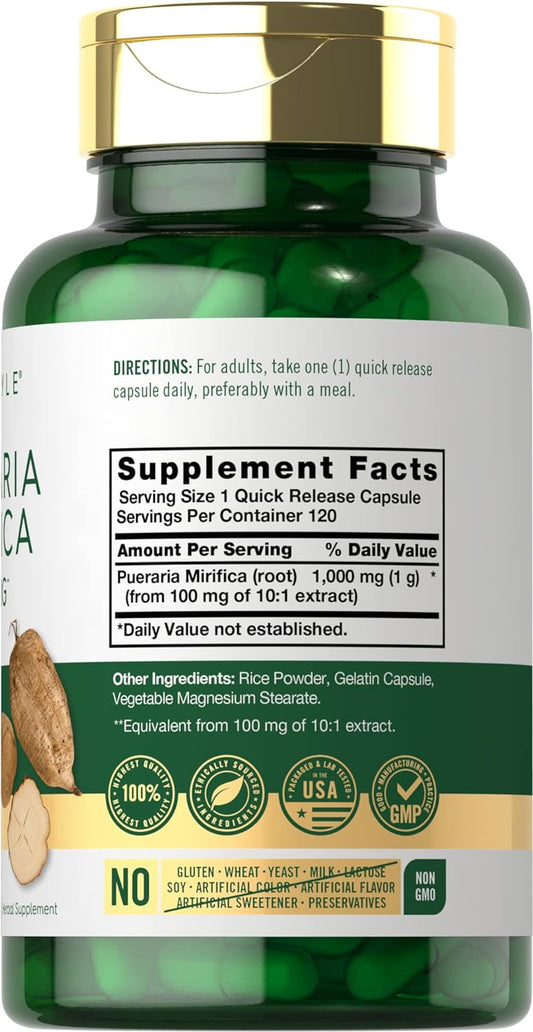 Pueraria Mirifica Capsules | 1000Mg | 120 Capsules | Non-Gmo & Gluten