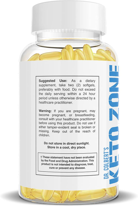Divine Health Dr.Colbert'S Keto Zone All Natural Mct Oil Softgels 1000Mg From Organic Coconuts - 60 Softgels - Ketogenic Approved