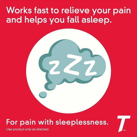 Tylenol Pm Extra Strength Nighttime Pain Reliever Sleep Aid Caplets With Acetaminophen & Diphenhydramine Hcl, Relief For Nighttime Aches & Pains, Travel Size, 50 Packs Of 2 Caplets