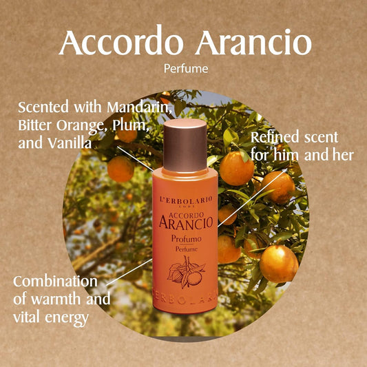 L'Erbolario Accordo Arancio - A Warmth And Vital Energy For Positive Well-Being - Awakens And Soothes Your Senses - An Original And Refined Unisex Scent - Citrus And Creamy - 1.6 Oz Edp Spray
