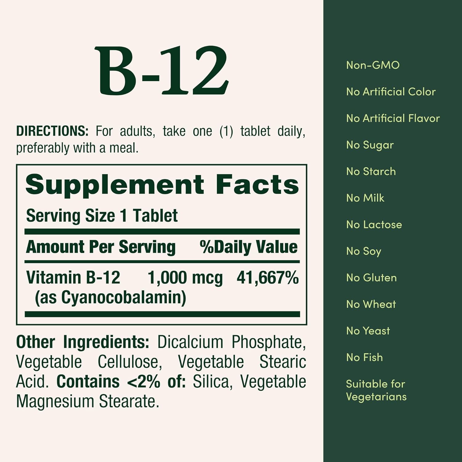 Nature's Bounty Vitamin B12, Supports Energy Metabolism, Tablets, 1000mcg, 200 Ct : Health & Household