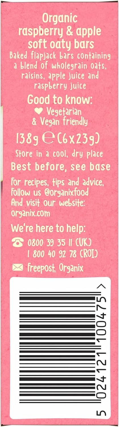 Organix Choco Orange Organic Soft Oaty Snack Bars Multipack, No Added Sugar, 6 X 23 G Bars Per Box (6 Boxes Total)