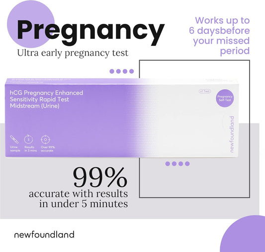 Newfoundland Pregnancy Test For Early Pregnancy Detection, Early Detection Pregnancy Test Works To 6 Days Before Missed Period, Ultra Early Pregnancy Test, Results In Under 5 Minutes, Single Test